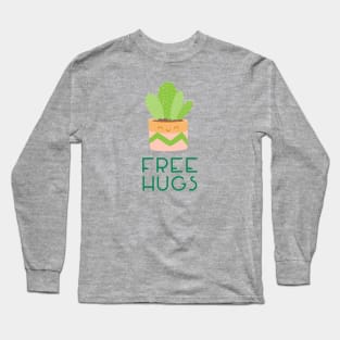 Free Hugs Cute Cactus House Plant Long Sleeve T-Shirt